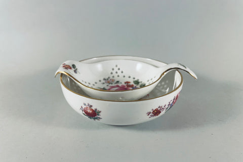 Royal Crown Derby - Derby Posies - Green Backstamp - Tea Strainer and Drip Bowl - The China Village