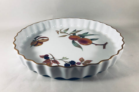 Royal Worcester - Evesham - Gold Edge - Flan Dish - 10 1/2" - The China Village