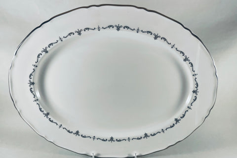Royal Worcester - Silver Chantilly - Oval Platter - 16" - The China Village