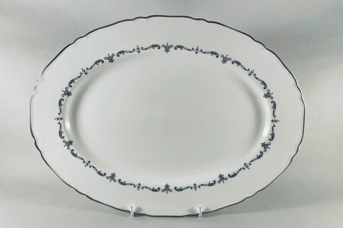 Royal Worcester - Silver Chantilly - Oval Platter - 13 1/2" - The China Village