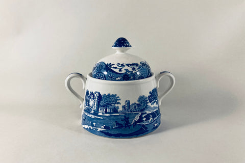 Spode - Italian - Blue (New Backstamp) - Sugar Bowl - Lidded - The China Village