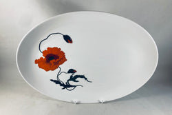 Wedgwood - Cornpoppy - Susie Cooper - Oval Platter - 15 5/8" - The China Village