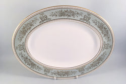 Wedgwood - Columbia - Sage Green & Gold - Oval Platter - 13 3/4" - The China Village