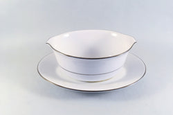 Noritake - Regency Silver - Sauce Boat & Fixed Stand - The China Village