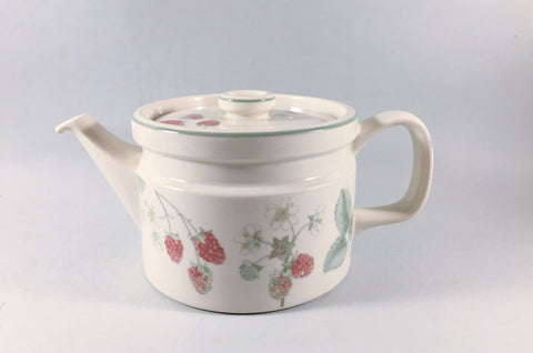 Wedgwood - Raspberry Cane - Sterling Shape - Teapot - 2pt - The China Village