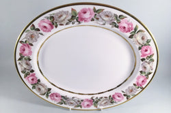 Royal Worcester - Royal Garden - Dot & Dash Gold Line - Oval Platter - 13" - The China Village
