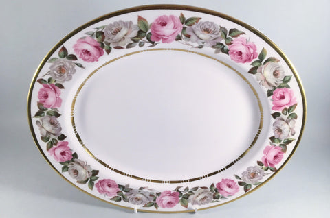 Royal Worcester - Royal Garden - Dot & Dash Gold Line - Oval Platter - 13" - The China Village