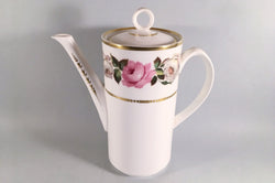 Royal Worcester - Royal Garden - Dot & Dash Gold Line - Coffee Pot - 2pt - The China Village