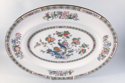 Wedgwood - Kutani Crane - Brown Edge - Oval Platter - 14" - The China Village