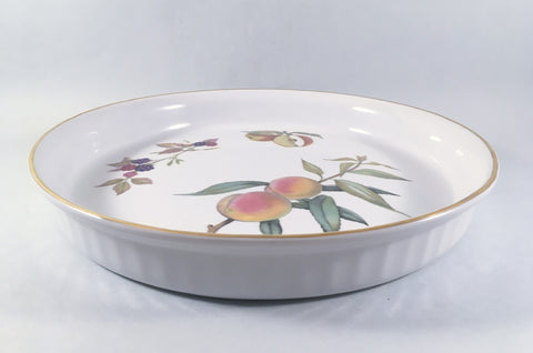 Royal Worcester - Evesham - Gold Edge - Flan Dish - 10 5/8" - The China Village