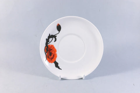 Wedgwood - Cornpoppy - Susie Cooper - Coffee Saucer - 5 1/2" - The China Village