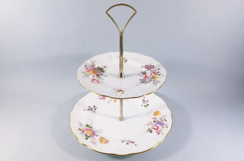 Royal Crown Derby - Derby Posies - Red Backstamp - Cake Stand - 2 tier - The China Village