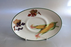 Royal Worcester - Evesham Vale - Sauce Boat Stand - 7 1/2" (Sweetcorn, Blackcurrants, Redcurrants) - The China Village