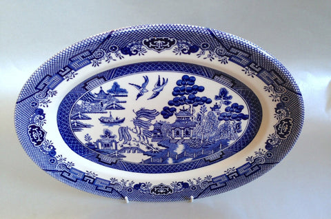 Churchill - Willow - Blue - Oval Platter - 12" - The China Village